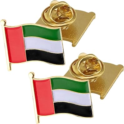 Pin of the national flag of the United Arab Emirates, spindle insignia, emblem of the United Arab Emirates (pack of 4), 22, brass, synthetic spinelle.. More than a store — DIAYTAR Nigeria is your shopping partner.