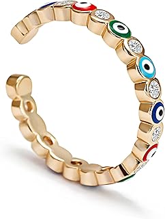 Ring adjustable wing Plated gold plated open ring with 4a cz jewelry for eye.. You shop, we deliver — quick and easy with DIAYTAR Nigeria.