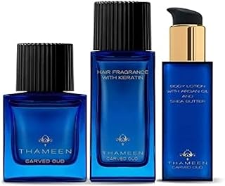 Eau de Parfum Carved Oud, 50 ml + Keratin hair hay, 50 ml + lotion for the body, 100 ml.. Shopping made simple with DIAYTAR NIGERIA's vast selection and budget-friendly nationwide delivery.