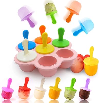 Silicone ice cream molds, mini colored ice creams with 7 cavities for children, self-adhesive ice cream molds with colored plastic stick, cake molds.. DIAYTAR NIGERIA: Your affordable gateway to thousands of products delivered promptly nationwide.