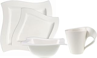 Table service 4 -piece Villeroy & Bosch New Wave, salad plate, bowl and cup - fine porcelain, set of (assortment), dishes.. DIAYTAR NIGERIA transforms online shopping with competitive prices and dependable nationwide delivery.