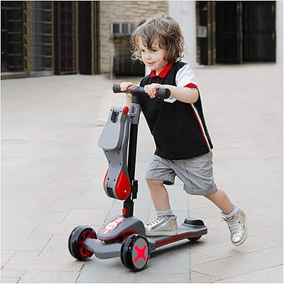 Foldable 5 -in -children foldable scooter with 3 wheels, ambient LED light, LED light on the body of the scooter and children's music.. DIAYTAR NIGERIA brings online shopping to every Nigerian with affordable prices and reliable shipping.