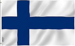 Only Fly Breeze Finland flag, size 3 x 5 feet - Bright colors, resistant to discoloration and UV rays - Fabric and double sewing header - Finnish national flags in polyester with copper eyelets, 3 x 5 feet.. Your one-click solution to affordable shopping, DIAYTAR NIGERIA delivers quality products nationwide.