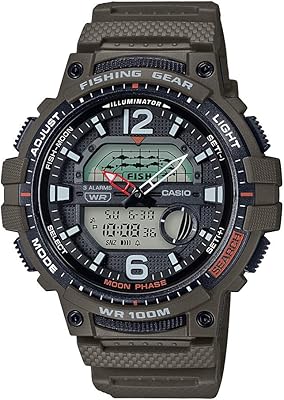 Casio Fishing Gear watch in black resin for men with 10 year old battery, WSC-1250H-1AVCF.. DIAYTAR NIGERIA: Making online shopping accessible with affordable prices and nationwide delivery service.