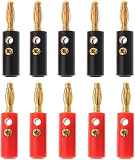 Banana cards for loudspeaker, welded sealing screws, 4 mm gold plated speaker socket adapter for loudspeaker cable (5 black + 5 red).. You choose it, we deliver it — DIAYTAR Nigeria makes shopping easy.