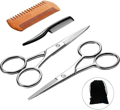 Beard and Mustache Tech Men for Men, Round and Stainless Steel Steel Steel Mustache to cut the hair and nose with a small comb.. Transform your shopping experience with DIAYTAR NIGERIA's vast product selection delivered at unbeatable prices.