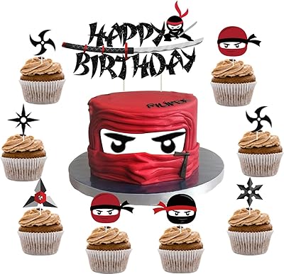 25 pieces with cakes on the ninja theme - Happy birthday cake decoration kit with ninja warrior cupcake decorations for boys, ninja anime festive supplies, birthday party supplies for prenatal celebration.. Shop smarter with DIAYTAR NIGERIA's comprehensive catalog and budget-friendly 5-8 day delivery.