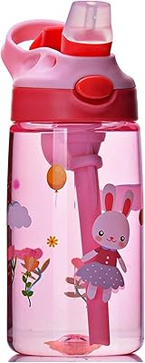 Bottle of children's water, pretty cup for toddlers with straw and anti-fresh button for opening and leaks, durable plastic bottle for boys and girls, cute rabbits design for outside and interior.. DIAYTAR NIGERIA revolutionizes online retail with our extensive selection and dependable shipping service.