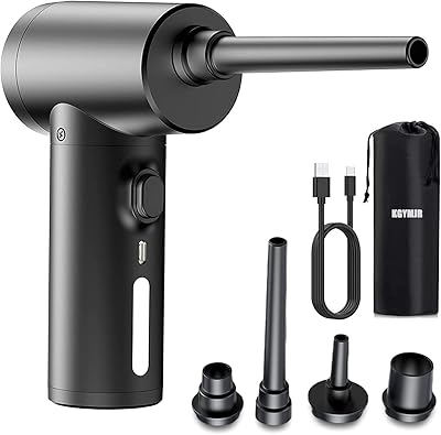 Powerful wireless wireless air dusting kit [50,000 rpm, 17 kpa], replacement airblower blower for compressed air cans, 4 nozzle accessories, 10 W fast load, LED light.. Enjoy the simplicity of shopping with DIAYTAR NIGERIA, offering vast choices delivered in just 5-8 days.