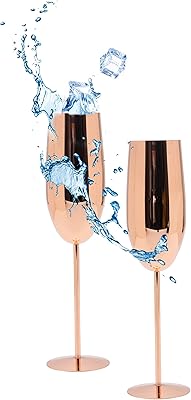 Unisweet Champagne Glasses 2 Stainless steel flutes Fine wine lens for wedding.. DIAYTAR NIGERIA connects your desires with reality through our affordable e-commerce platform and quick delivery.