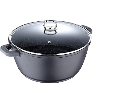Cassepan Bergener Classic Novum with lid, dimensions 28 x 12 cm, aluminum, induction background, marble + non -stick coating, black.. DIAYTAR NIGERIA transforms online retail with unbeatable prices and consistent delivery timeframes.