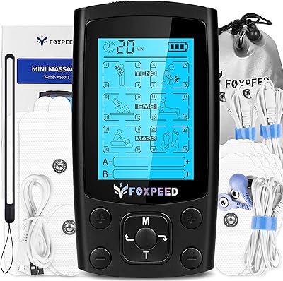 Foxbed Tens EMS muscle stimulator to relieve pain, EMS Muscle stimulator double channel for physiotherapy with 10 premium electrodes for muscle relief.. Shop with confidence at DIAYTAR NIGERIA, enjoying competitive prices and delivery within 8 days.