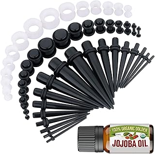 Ear extension kit 54 pieces 14g - 12 mm - Jojoba oil - Acrylic capsy plugs silicone tunnel gauge - Light dilator for men and women.. DIAYTAR NIGERIA transforms online shopping with competitive prices and dependable nationwide delivery.
