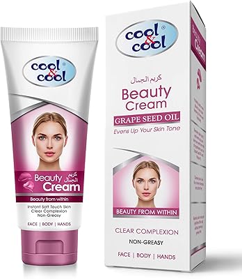 Cool & cool beauty cream for all skin types | grape seed oil to unify the complexion, non -greasy, 100 ml.. Discover the perfect balance of selection and value with DIAYTAR NIGERIA's nationwide e-commerce platform.