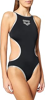 Arena sports swimsuit for women with a printed, beige, black/white logo, 20.. Enjoy a hassle-free shopping experience with DIAYTAR Nigeria, where products are categorized for your convenience and delivery is always on time.