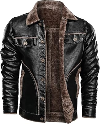 Winter jacket relaxed for men, waterproof thermal lining in plush, leather jacket PU for skiing, hiking, campsite and daily life, black, xl.. Transform your online shopping experience with DIAYTAR NIGERIA's affordable and diverse marketplace.