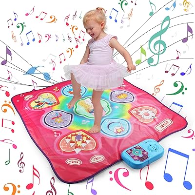 Joyfia dance carpet, children's dance game toy from 3 to 10 years old and over, 3 -fashion electronic musical game mat, 5 challenge levels, pink dance mat with adjustable volume with LED lights, Christmas birthday gift.. Shop with purpose at DIAYTAR NIGERIA, where your money goes further and delivery is always prompt.