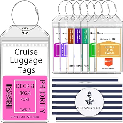 Package of 4 cruise luggage label holders - Nautical essentials for cruise ships, virgins, 16.5 x 8.89 cm 8 pieces.. DIAYTAR NIGERIA: Where affordability meets variety, with thousands of products delivered in less than 8 days.
