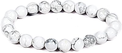 Crystal stone jewelry bracelet Howlite for men and women by rebay, pearls size 8 mm, 7 inches, precious stone, Howlite.. DIAYTAR NIGERIA makes online shopping accessible to all with budget-friendly prices and reliable delivery.