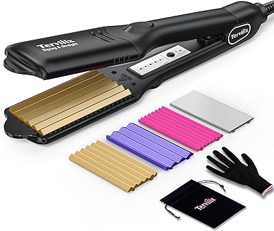 Terviiix Hair pliers with 4 interchangeable plates Iron crimp infused keratin and oil.. DIAYTAR NIGERIA brings the market to your fingertips with affordable prices and swift delivery services.