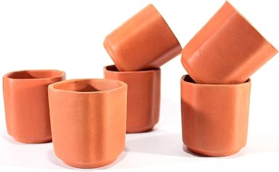 Terracotta water cups Make the Clio hand (lot of 6).. DIAYTAR NIGERIA: Revolutionizing how Nigerians shop with affordable prices and prompt delivery services.
