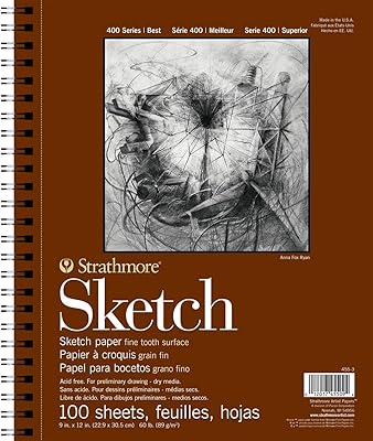 Strathmore 455-3 sketchbook, sketch book with metal binding 400, 9 "x 12", 100 sheets, white.. DIAYTAR NIGERIA transforms how Nigerians shop with our affordable prices and dependable shipping times.