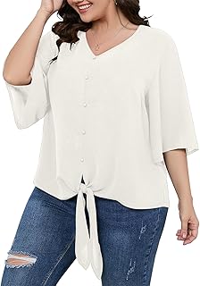 SCOMCHIC WOMAN WOMEN, HAUT MAUX TO V -COL IN V 3/4 sleeves with knot to knot and buttons below.. Experience the ease of one-stop shopping with DIAYTAR NIGERIA's diverse catalog and nationwide delivery.