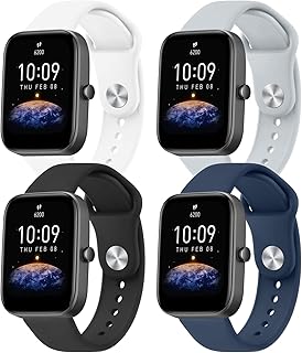 Flexible silicone replacement watch strap for Amazfit BIP 3 / BIP 3 PRO / BIP U PRO / BIP Lite / BIP S LITE / BIP S Lite / BIP U Amazfit GTS Series, 4 pieces.. DIAYTAR NIGERIA connects desire with fulfillment through our affordable e-commerce platform.