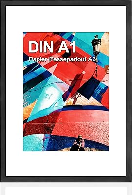 Poster frame size A1, solid natural wooden photo frame of black color, size 23.4 x 33.2 inches with plexiglass, easy to hang, displays an image A1 without passout or A2 with passout to climb to the wall horizontally and vertically.. Get your essentials without leaving home — thanks to DIAYTAR Nigeria.
