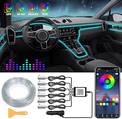 Dehairin Interior LED Light Band For Car Multicolored Ambient Lighting Kit 6 in 1.. DIAYTAR NIGERIA connects your desires with reality through our affordable e-commerce platform and quick delivery.