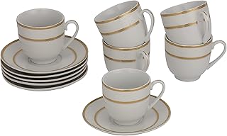 Set of Royalford cups and saucers, in food quality material, 180 ml cup, Turkish Moka coffee RF10553, 6 parts each, coat resistant, washable in the freezer, multicolored.. DIAYTAR NIGERIA delivers on every promise with our affordable prices and nationwide delivery service.