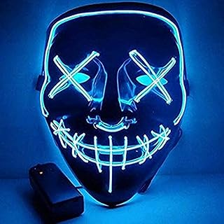 Halloween mask in jade - LED luminous purge mask for Halloween party - Halloween mask with blue lights - Halloween party mask for children and adults.. Fast delivery is our promise — DIAYTAR Nigeria keeps it real.