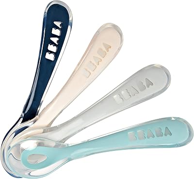 Beppa silicone spoon for baby and toddler - Lot of 4 - Step 2 - Flexible - Round head - Comfortable handle - Multicolor.. DIAYTAR NIGERIA provides endless shopping possibilities with affordable prices and prompt delivery service.