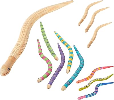 12 -inch wobbly wooden snake (12 pieces) for arts and craft in unfinished wood.. DIAYTAR NIGERIA: Making online shopping accessible to all Nigerians with our affordable platform.