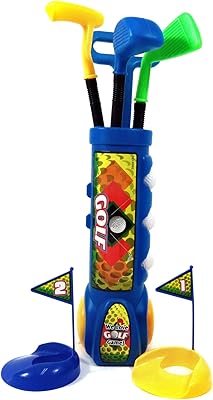 PowerTrc Kids Deluxe golf set with 3 golf balls, 3 types of clubs, 2 training holes, perfect golf set (blue).. DIAYTAR NIGERIA brings satisfaction with every purchase through affordable prices and prompt shipping.