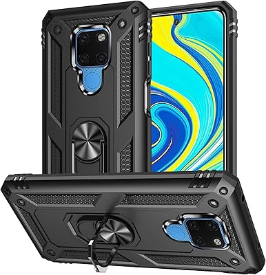 Huawei Mate 20 shell with tempered glass screen protector, shock resistant silicone protection ring, black.. DIAYTAR NIGERIA: Bridging the gap between consumers and quality products with affordable nationwide shipping.