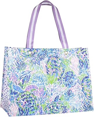Lilly Pulitzer XL Market racing bag, large reusable grocery bag with comfortable straps.. Discover why millions choose DIAYTAR for affordable online shopping with delivery in just 5-8 days.