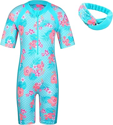 Swimsuit A long -sleeved piece for girls, UV protection, upf 50+, children's swimsuit with zipper for 4 to 12 years old.. DIAYTAR NIGERIA: Bringing quality products to your doorstep at prices that won't break the bank.