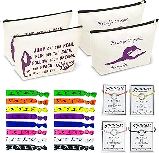 Bedsifv Personalized gymnastics gift for girls and women, 24 pieces, 4 canvas make -up kits, 16 gymnastics hair elastics, 4 gymnastic greeting bracelets, gift for gymnastics enthusiasts.. Great finds. Great prices. Fast shipping. That’s DIAYTAR Nigeria.