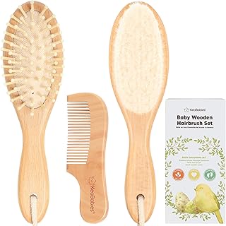 Hair brush and commerce for newborn - Natural wood brush with soft goat hair for cradle - Perfectly styling product for the scalp of infants and toddlers - Prenatal party gift.. Discover the perfect balance of selection and value with DIAYTAR NIGERIA's nationwide e-commerce platform.