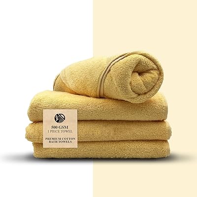 Somerfield towels - Bath towels (01 piece) - Luxury 500 g/m2 100 % Cotton Filled with rings - Fast drying, very absorbent and soft to the touch, perfect for daily use (yellow).. Shop for less and receive more with DIAYTAR NIGERIA's expansive e-commerce platform and nationwide delivery.