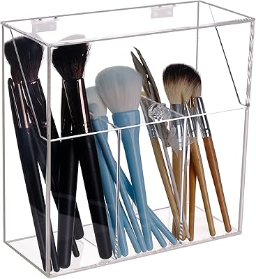 Makeup holder with lid, dust cover, acrylic makeup storage box, large capacity brushes organizer for dressing tables.. Embrace a new era of online shopping with DIAYTAR NIGERIA's extensive range and budget-friendly prices.
