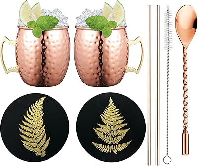 Set of 2 moscow mule copper cups, 19.5 oz copper cups, cocktail kit with straws, cold drinks, hanging and gifts hanging and gifts.. Explore the biggest product variety online — only at DIAYTAR Nigeria.