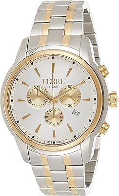 Chronograph Watch for Quartz for men in stainless steel FM1G131M0071, Silver, Silver, Bracelet.. DIAYTAR NIGERIA: Making online shopping accessible with affordable prices and nationwide delivery service.