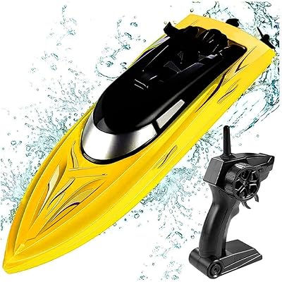 Margoun Children's remote -controlled racing boat, 2.4 GB summer aquatic toy, long -term remote control (yellow).. Experience shopping freedom with DIAYTAR NIGERIA's vast selection and 5-8 day nationwide delivery service.
