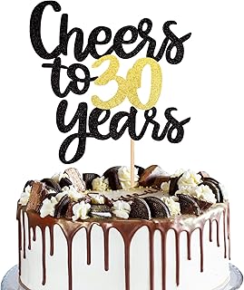 Sykyctcy 1pc Bravo at 30 years old Decoration of black and gold glitter cake Assemble the 30th anniversary 30th anniversary cake decoration of the 30th anniversary party.. DIAYTAR NIGERIA delivers happiness in 5-8 days with our affordable and diverse product range.