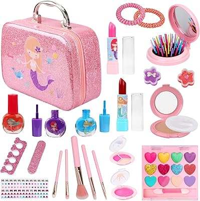 Set of makeup for girls 24 pieces, Makeup toys washable princess with transport bag for young children and girls, makeup toys for holidays, birthday gift (A).. DIAYTAR NIGERIA delivers on our promise of extensive selection and budget-friendly nationwide shipping.