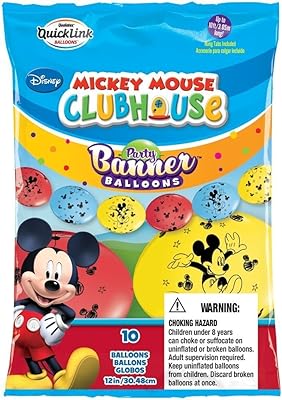Party Balloons Prints Qualtex Qlink Mickey Mouse, 10 pieces, 12 ", Colors Assorted.. Discover the joy of choice with DIAYTAR NIGERIA's extensive selection and budget-friendly shipping.