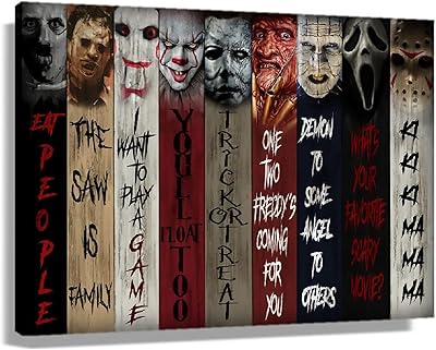 Decorative poster for the horror film Pennywise Hannibal Lecter Villains on canvas for bedroom decoration and Halloween gifts, without frame, 12 x 18 inches (30 x 45 cm).. DIAYTAR NIGERIA brings the market to your fingertips with affordable prices and swift delivery services.