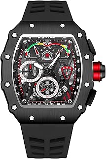 Luxury sports watch for men with square, analog design, punk chronograph, unique Japanese movement and bright design with rubber bracelet, chronograph.. DIAYTAR NIGERIA makes online shopping accessible with our budget-friendly prices and reliable shipping.